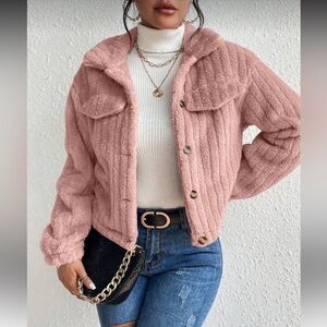 Women's Pink Teddy Jacket
